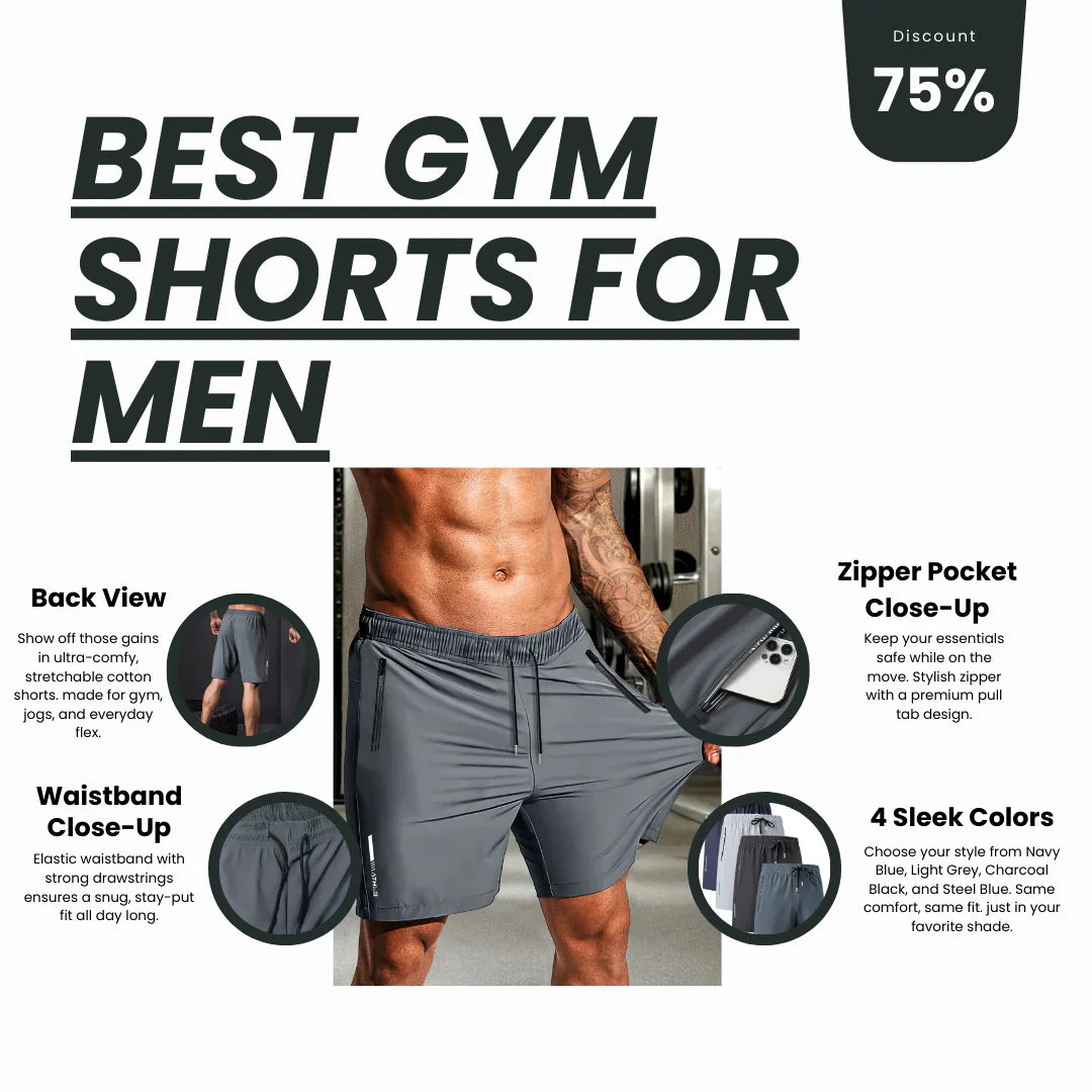 Combo of 4 Men's Stretchable Cotton Shorts 🩳🛒